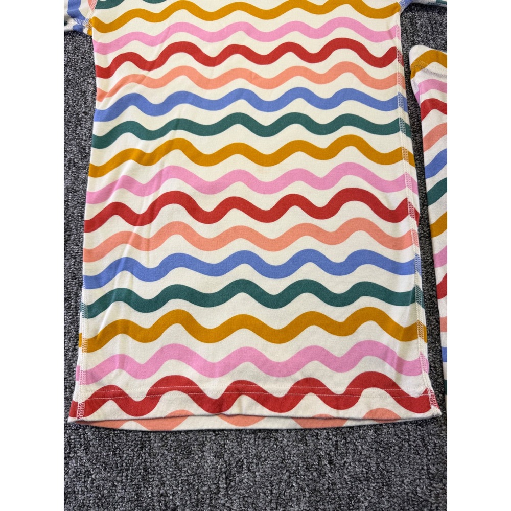 Hanna Andersson Pajama Set Kids 14-16 Multicolor Wavy Stripe Organic Cotton